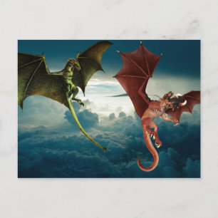 Dragon Battle Fantasy Postkarte