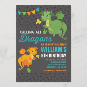Dragon Birthday Einladung Knights & Dragons Party