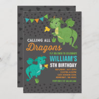 Dragon Birthday Einladung Ritter & Dragons Party
