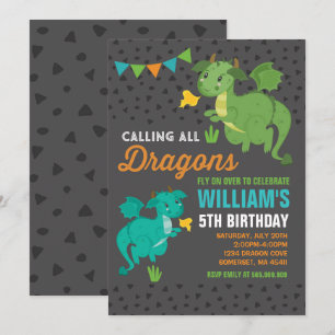 Dragon Birthday Einladung Ritter & Dragons Party
