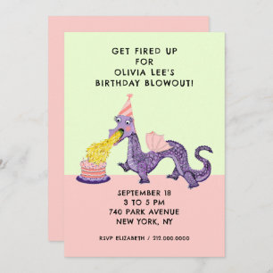 Dragon Birthday Party Einladungen