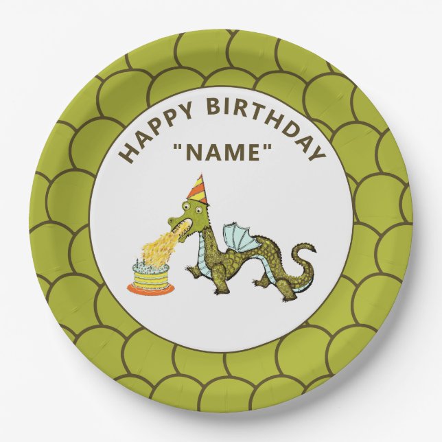 Dragon Birthday Party Pappteller (Vorderseite)