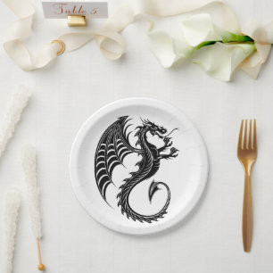 Dragon Black Shape Tattoo Style Pappteller