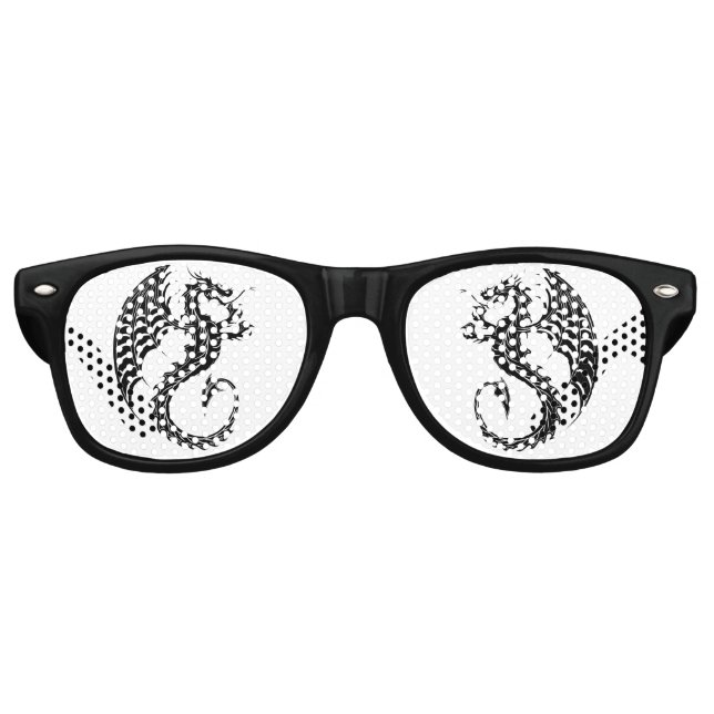Dragon Black Shape Tattoo Style Partybrille (Vorderseite)
