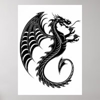 Dragon Black Shape Tattoo Style