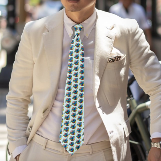 Dragon Blue Butterfly Blume Krawatte (Von Creator hochgeladen)