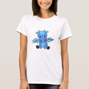 Dragon Blue Fairy Tale Fantasy Niedlich T-Shirt