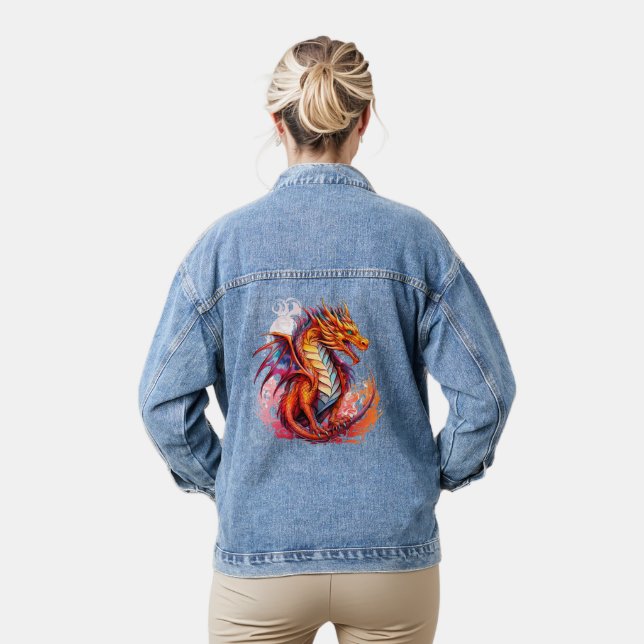Dragon Blue Orange Jeansjacke (Modell)