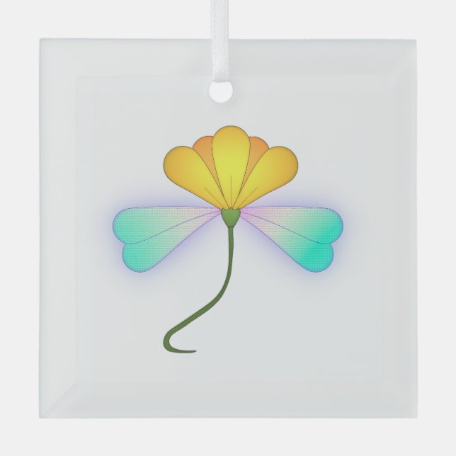 Dragon-Blume Ornament Aus Glas (Vorderseite)