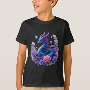 Dragon Blume Schöne Kunstfarben Grafik T-Shirt