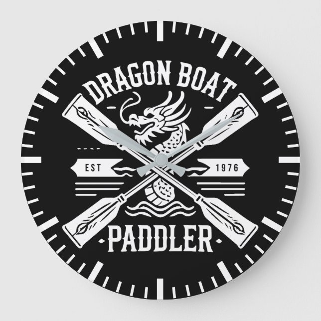 Dragon Boat Paddler, Dragon Boat Racing Motivation Große Wanduhr (Vorderseite)