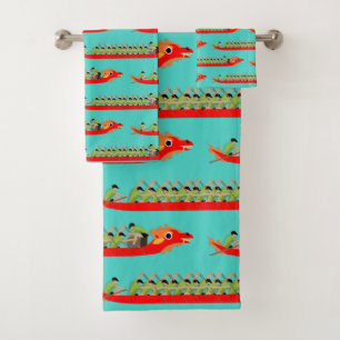 Dragon Boat Racing Badhandtuch Set