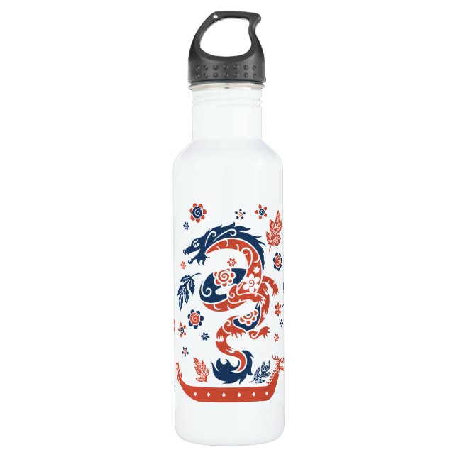 Dragon Boat Racing Design Edelstahlflasche (Vorderseite)
