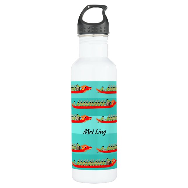 Dragon Boat Racing Edelstahlflasche (Vorderseite)