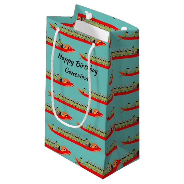 Dragon Boat Racing Kleine Geschenktüte (Vorderseite Schrägansicht)