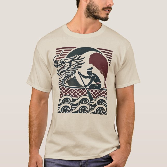 Dragon Boat Racing - Vintager Paddler T-Shirt (Vorderseite)