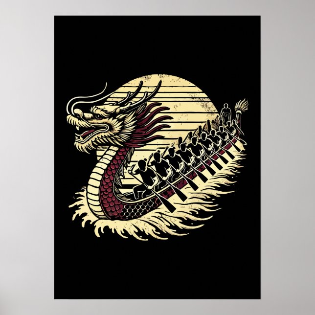 Dragon Boat Racing - Vintages Dragon Boat Team Poster (Vorne)
