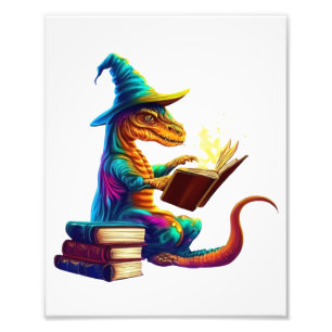 Dragon Bookworm - Niedlich Fantasy Reading Lover D Fotodruck