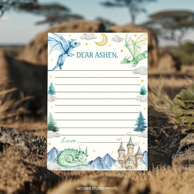 Dragon Boy Birthday Time Capsule Note Message Card Dankeskarte (Von Creator hochgeladen)