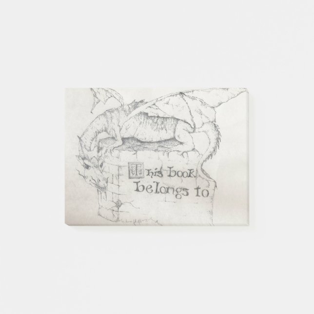 Dragon-Buchzeichen Post-it Klebezettel (Vorderseite)