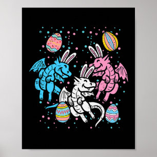 Dragon Bunnies Ostereier Spaß Männer Frauen Kinder Poster