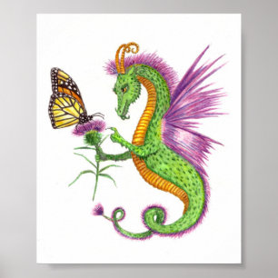 Dragon & Butterfly - Druck Poster
