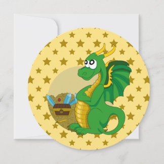 Dragon cartoon birthday print invites einladung