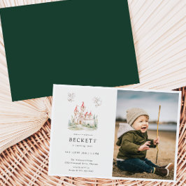 Dragon Castle Thema Geburtstagsparty Foto Einladung