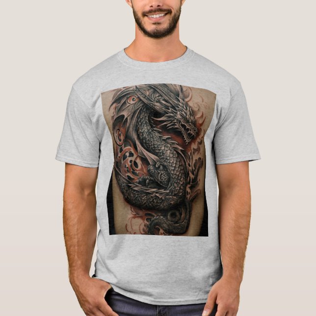 Dragon Celtic Abstrakt Tattoo T - Shirt Design (Vorderseite)