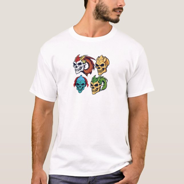Dragon Chic Skull - Niedliches Anime Inspiriert T-Shirt (Vorderseite)