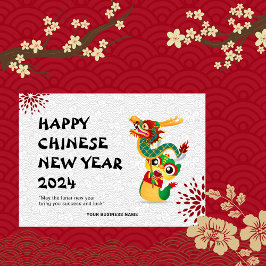 Dragon Chinese New Year 2024 Company Name Logo Feiertagskarte