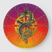 Dragon Chinese Symbol Prosperity Sunset Gradient