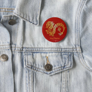 Dragon Chinese Zodiac Horoskop Sternzeichen Button