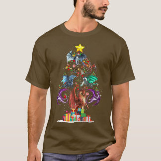 Dragon Christmas Tree Dragon Lover Christmas Holid T-Shirt