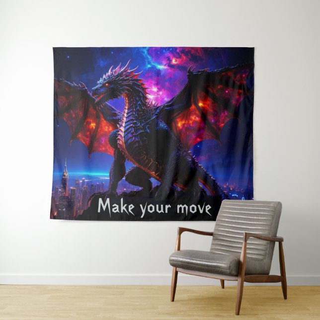 Dragon City 001 Tapestry Wandteppich (Beispiel (Horizontal))
