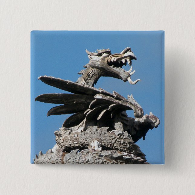 Dragon, City Hall Cardiff, Wales, UK Button (Vorderseite)