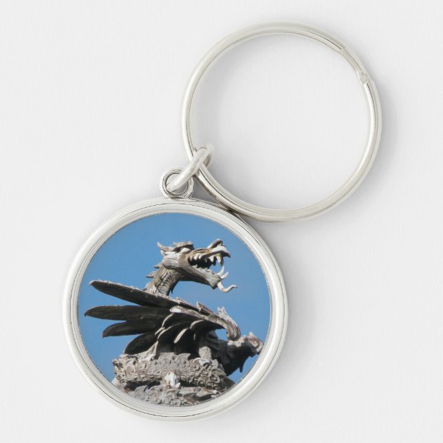 Dragon, City Hall Cardiff, Wales, UK Schlüsselanhänger (Vorne)