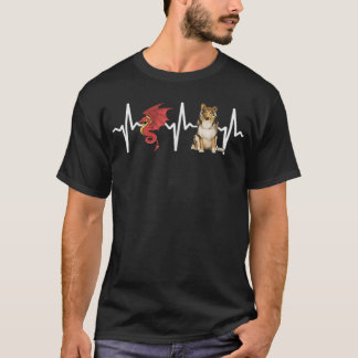 Dragon Collie Heartbeat Dog Lover T-Shirt