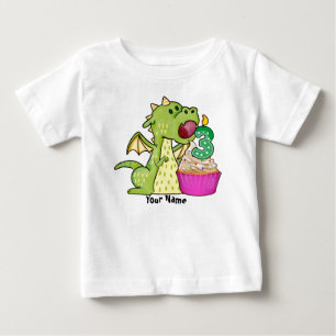 Dragon Cupcake 3rd Birthday Baby T-shirt