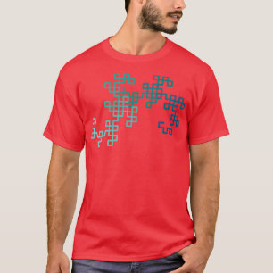 Dragon Curve Fraktal 8 Stufen grau T-Shirt