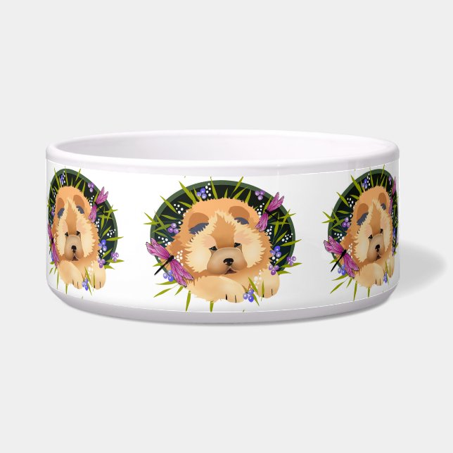 DRAGON DANCE Chow - Keramik Hundeschale Napf (Vorderseite)
