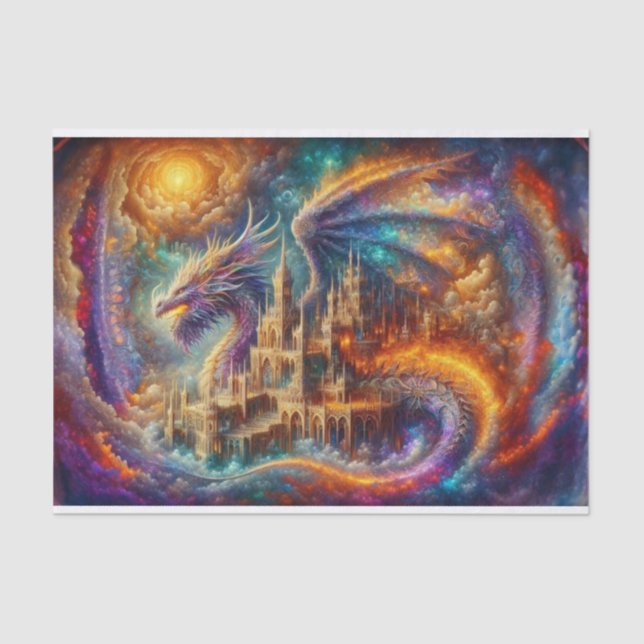 Dragon Decoupage | mystisch Seidenpapier (Vorderseite)