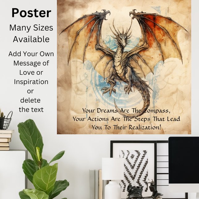 Dragon - Deine Träume sind der Kompass Poster (Von Creator hochgeladen)
