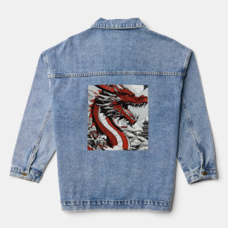 Dragon Denim Jacket macht modisches Design Jeansjacke