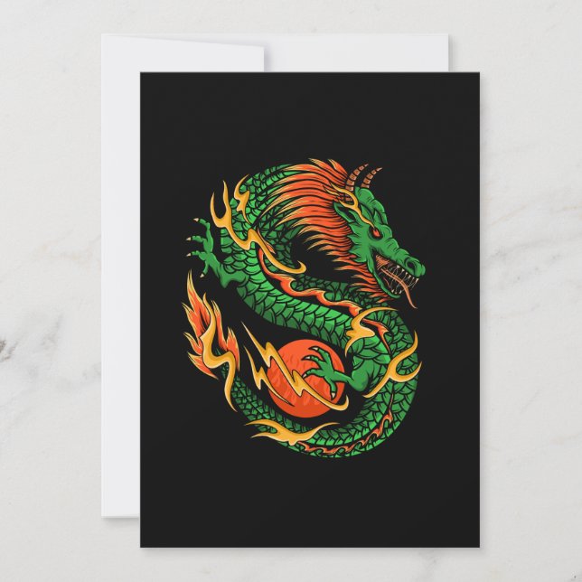 Dragon Design Illustration Einladung (Vorderseite)