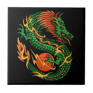 Dragon Design Illustration Fliese