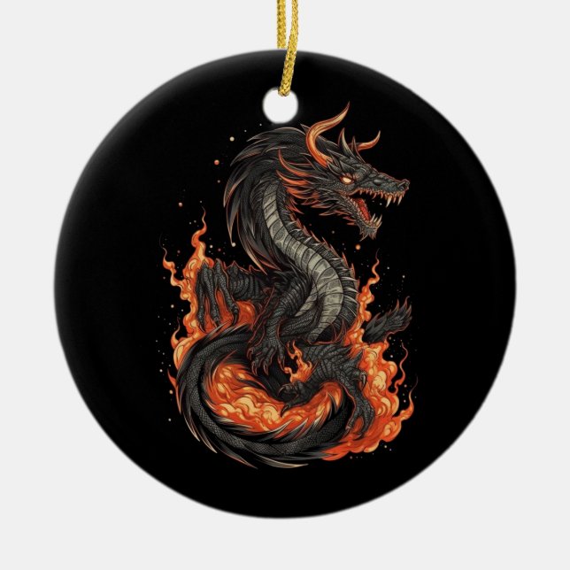Dragon Design Keramik Ornament (Vorne)