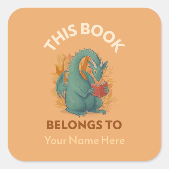 Dragon Dies gehört zu den Buchzeichen Quadratischer Aufkleber (Vorderseite)