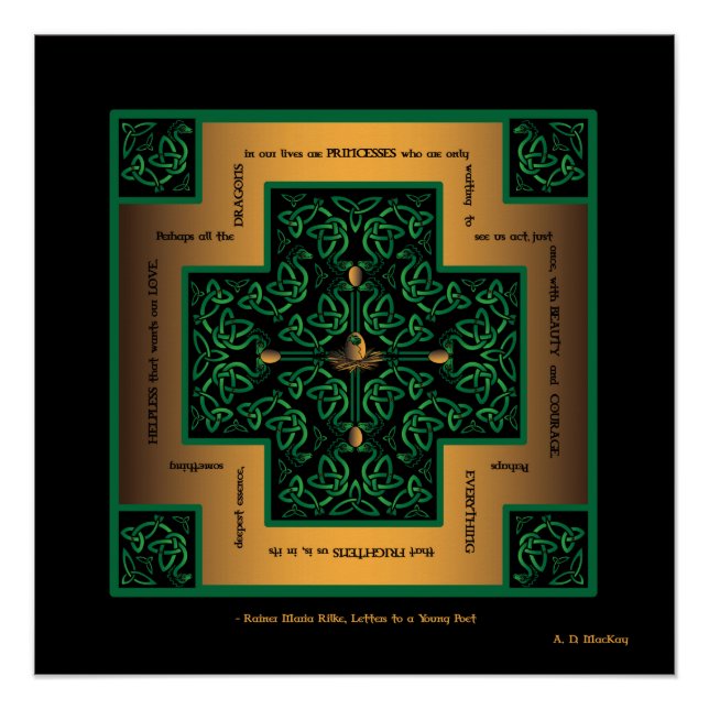 Dragon Egg Celtic Cross Poster (Vorderseite)