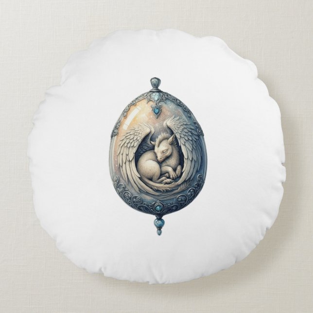 Dragon Egg Cushion Rundes Kissen (Vorderseite)